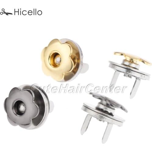 5 sets Metal Magnetic Snaps 17mm Flower shape Plum Buckles Buttons Press Decoration for Sewing Clothing Bag Purses Tool Hicello