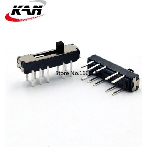 50pcs MSS-24D20 4-speed 10-pin in-line vertical small toggle switch dual-row plug-in micro slide power switch