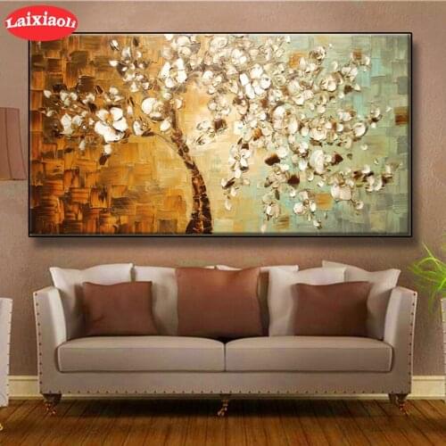 5D round Diamond Abstract art golden tree Embroidery Picture Of Diamond Painting Full Square Mosaic Cross Stitch Handmade Gift