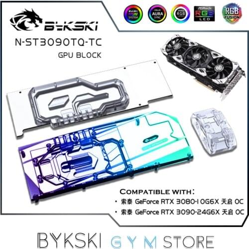 Bykski GPU Active Backplate Block For Zotac RTX 3090 24G6X,3080 10G6X,PCB Backside Memory(VRAM) Double VGA Cooler N-ST3090TQ-TC