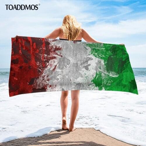 TOADDMOS Italy Flag Print Bath Towel Face Hair Quick Dry Towels for Kids Adults Premium Washcloth Portable Beach Towel toalla