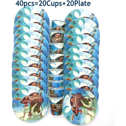 Disney High Quality Moana PartyTheme Disposable Tableware Paper Plates Child Favors Birthday Shower Supplies Party Decor Gift