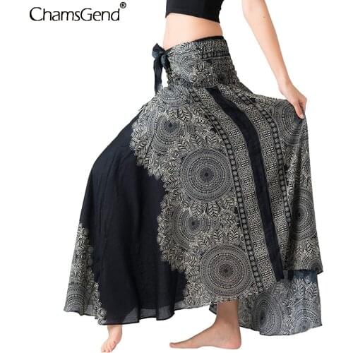 Print Floral Long Hippie Bohemian Bandage Skirt Summer Gypsy Boho Lace Up Elastic Waist Halter Skirt Female Dance Skirt Falda #4