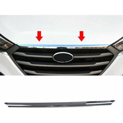 For Hyundai Tucson 2016-2020 Chrome Front Hood Grill Bonnet Stripe Cover Trim 1Pcs Car modification Auto parts