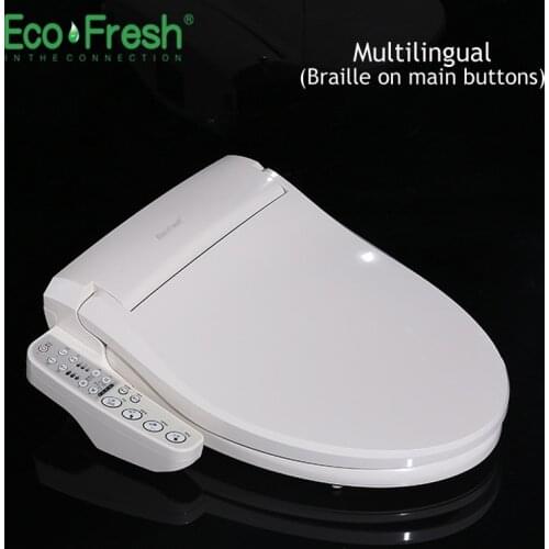 Ecofresh Smart toilet seat Electric intelligent bidet cover long size English and Russian and Braille