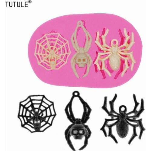 Gadgets-Spider Silicone Mold Flexible Polymer Clay Food Safe Molds Soap Fondant Wax Pendant Chocolate Cookies Mold