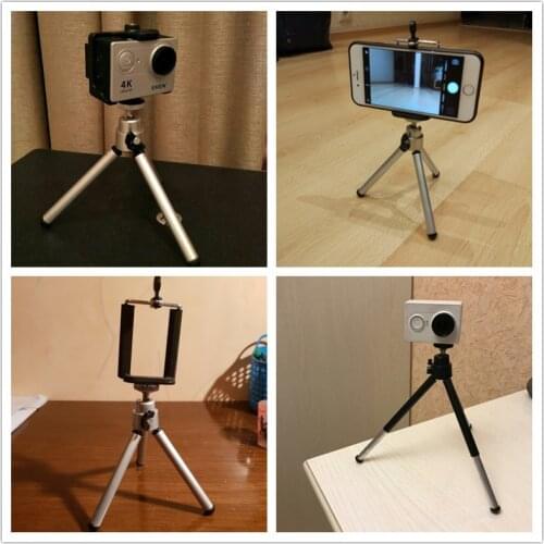 Flexible Mini Tripod for Phone Lightweight Aluminum Metal Tripods Stand Mount with Phone Clip Tripods for Xiaomi iPhone 5s/6/6s7