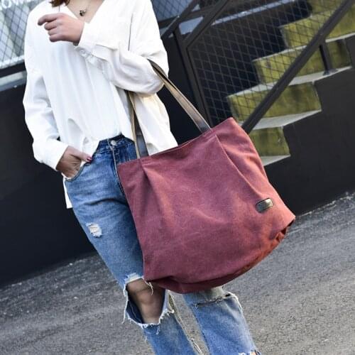 2019 women Canvas Casual Tote female Handbags Womens Large Capacity Shoulder Bags high quality bags for women