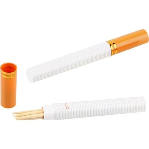HOOMIN Mini Creative Toothpick Holders Cigarete Shape Pocket Plastic Toothpick Box Portable 2 piece/set