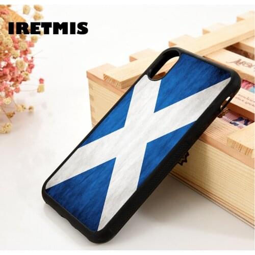 Iretmis 5 5S SE 6 6S Soft Silicone phone case cover for iPhone 7 8 plus X Xs 11 Pro Max XR Scotland Flag Satire scottish vintage