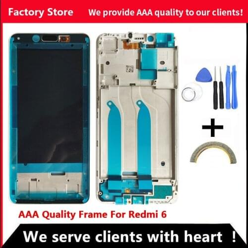 AAA Quality Middle Frame For Xiaomi Redmi 6 Middle Frame Housing Cover For Redmi 6 Frame With Light sensor Flex Cable
