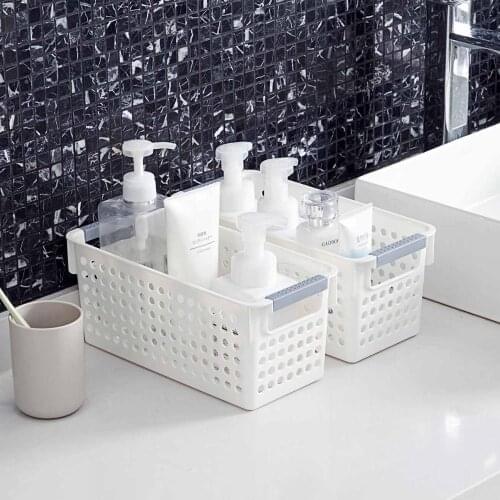 OTHERHOUSE Bath Basket Portable Shower Storage Basket Makeup Organizer Gift Toy Basket Kitchen Organizer Bathroom Accessories