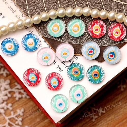 32 pcs MIX 12mm 20mm 25mm 30mm Handmade Round Glass Cabochon beads-Image Glass Cabochon-(HPGC-MIXSS-265-3)