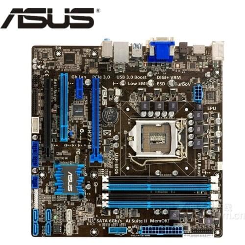 LGA 1155 Original ASUS P8H77-M 1600Mhz DDR3 P8 H77-M Motherboard u ATX USB3.0 PCI-E X16 Desktop Computer PC Mainboard Plate Used