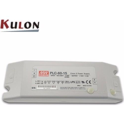 Meanwell PLC-60-15 Single Output Power Supply 60w 15v 4a lighting Transformers LED Driver Power Adapter For LED Strip light