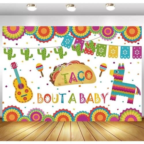 Mexican Baby Shower Backdrop Taco Bout a Baby Party Photography Background Fiesta Theme Baby Shower Party Backdrops Photobooth