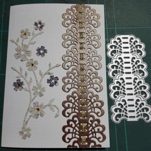New Lace Flower Edge Border Metal Cutting Dies Stencils Plum blossom for DIY Scrapbooking Decorative Crafts Embossing Paper Card