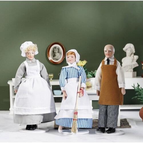 Mini Ceramic Doll Model Store Helper Chef Handmade Stand Childrens 5.2Cm 15.3Cm House Height 4Cm Wide Products Long Base P B2T9