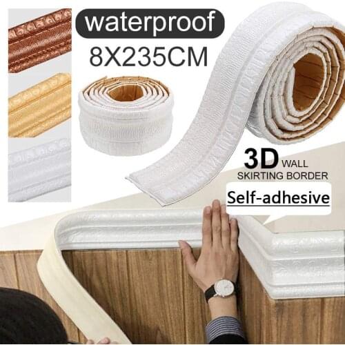 Border Wall Sticker 3D Stereo Foam Waist Line Decoration Border Skirting Line TV Background Wall Stickers Living Room Decoration