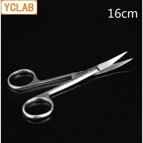 YCLAB 16cm Elbow Scissors Stainless Steel Operation Dissecting Removal Stitch Laboratory Medical Household
