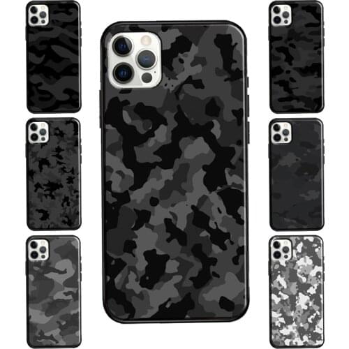 Midnight Camo Camouflage For iPhone 12 Pro Max 12 mini Case For iPhone 11 Pro Max XS X XR 7 8 Plus SE 2020 Cover