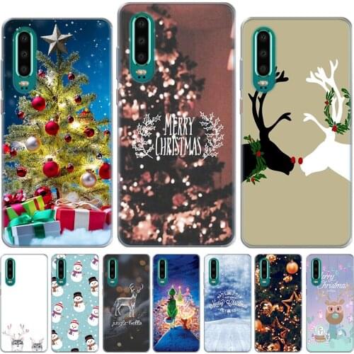 Merry Christmas Soft TPU Case Cover For Huawei P30 Lite Pro P10 P20 Lite Pro 2019 P8 Lite 2017 Nova 3i 3 4 5 Y9 2018 2019