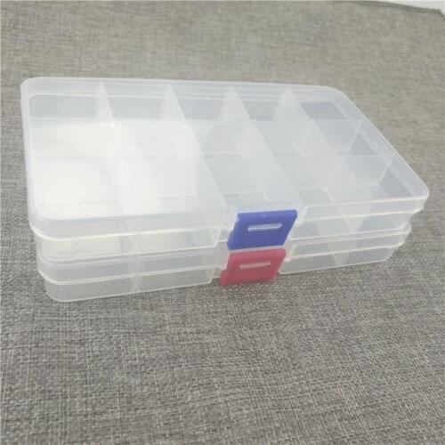 Detachable Transparent Plastic Earrings Jewelry Box Portable Small Pill Box Multi-class Sorting Box Storage 15 Slots Box