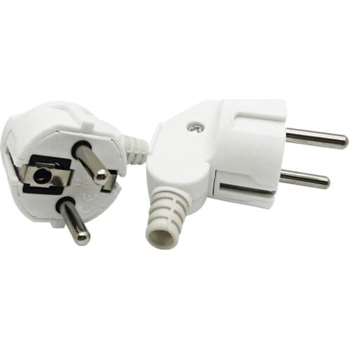 Detachable EU Plug AC Power Adapter Socket 16A 250V Connector Cable Electrical Plug CEE 7/7 White Male Converter Adaptor