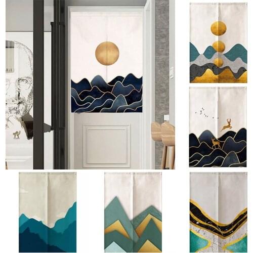 Modern Fengshui Curtain Bedroom Kitchen Bathroom Partition Door Curtain Tube Blackout Curtain Home Decoration