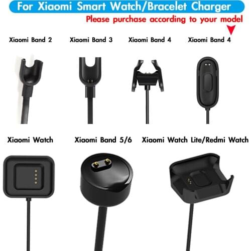 USB Charging Cable Clip Smartwatch Adapter For Xiaomi Band 2 3 4 5 6 For Mi Watch Lite / Mi4 Safety Fast Portable Chargr Base