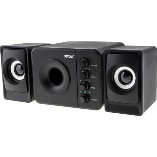 USB2.0 Subwoofer Computer Speaker with 3.5mm Audio Plug and USB Power Plug for Desktop PC Laptop MP3 Cellphone MP4