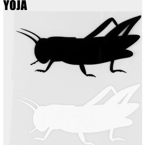 YOJA 14.1×6.9CM Vinyl Decal Handsome Locust Cartoon Animals Car Stickers Black/Silver 19C-0464