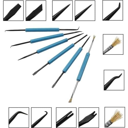 2018 6pcs/lot Steel Solder assist Aids Tool Set Repair Tool Set Electronic Components Welding Grinding Cleaning brush tools