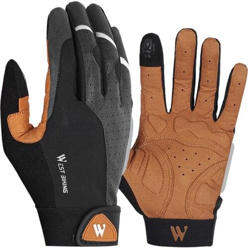 WEST BIKING Breathable Half Finger Cycling Gloves Anti Slip Pad Anti-shock Bike Bicycle Motorcycle Men Women Sports Gloves