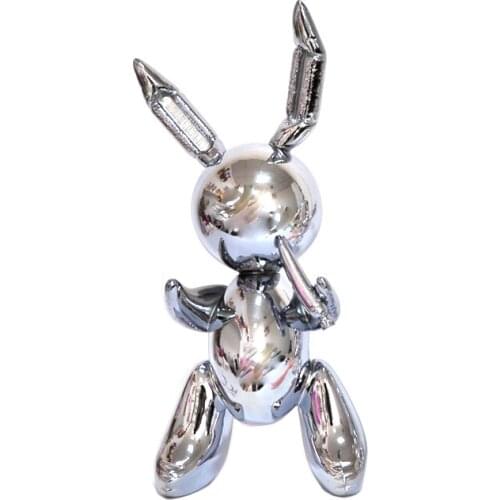 WU CHEN LONG Art Rabbit Sculpture Craft Garden Creative Abstract Plating Animal Statue Home Decoration R1782