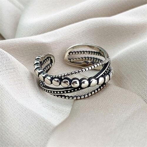 Simple Temperament Geometric Irregular Weaving Ring For Women Silver Color Finger Ring New Fashion Jewelry Gift