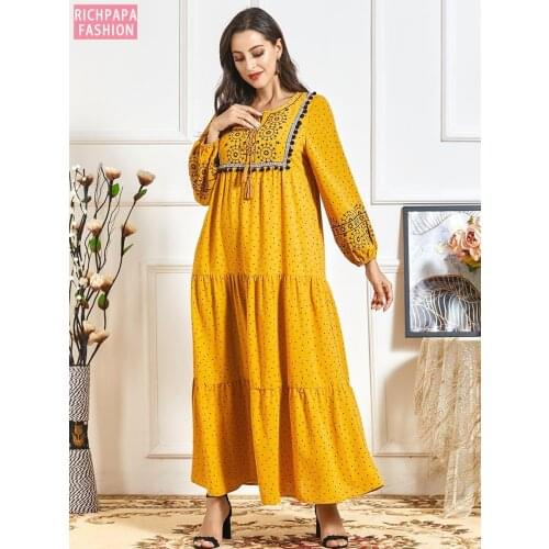 Vestidos Kaftan Dubai Eid Abaya Turkey Pakistani Hijab Muslim Dress Maxi Dresses For Women Islam Clothing Robe De Moda Musulmana