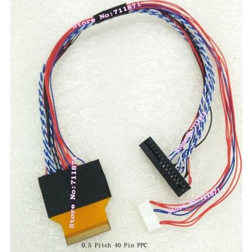 0.5 Pitch 40P FPC LVDS 1ch 8bit Lcd screen cable B101EAN01.4 Screen Line Cable 40 Pin FPC FFC 1ch 8bit LVDS Screen cable Line