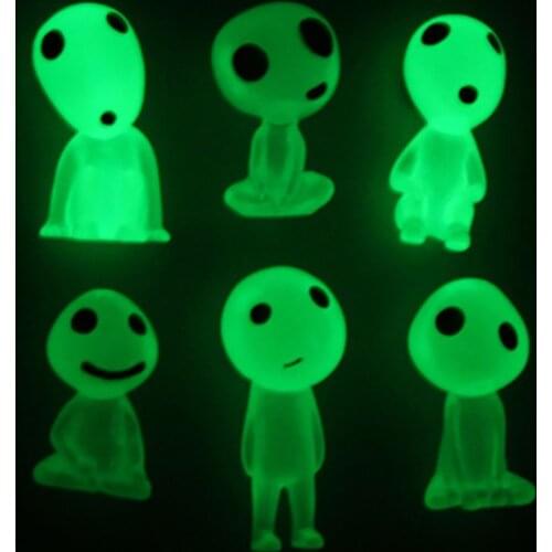 1pcs Mini Luminous Tree Elves Micro Landscape Cute Resin Alien Dolls Car Ornament Automobiles Interior Cartoon Garden Decoration