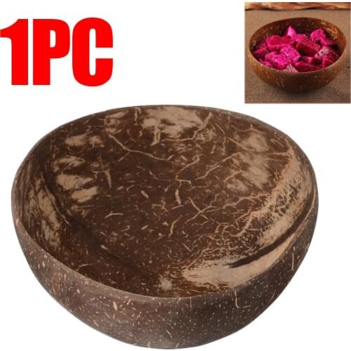 1pcs Natural Coconut Shell Bowl Old Coconut Shell Ice Cream Salad Dessert Storage Bowl For Party Kitchen Decoration Tableware