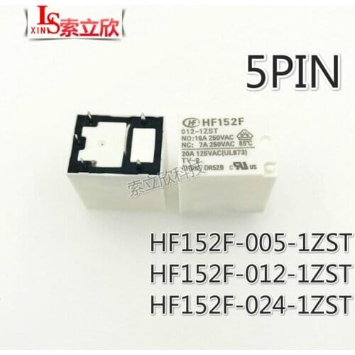 10pcs/lot NEW Relay Hf152f-005-1zst Hf152f-012-1zst Hf152f-024-1zst 5VDC 12VDC 24VDC A Set Of Transformations 12V 5pin