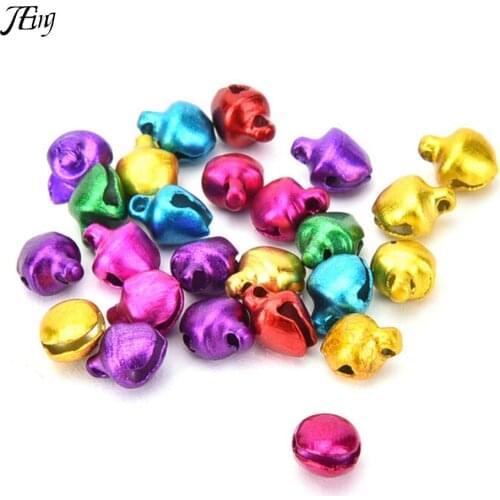 100 PCS Loose Beads Small Jingle Bells Gift DIY Handmade Crafts Xmas Ornament Gift Mix Color 6 MM christmas decorations for home