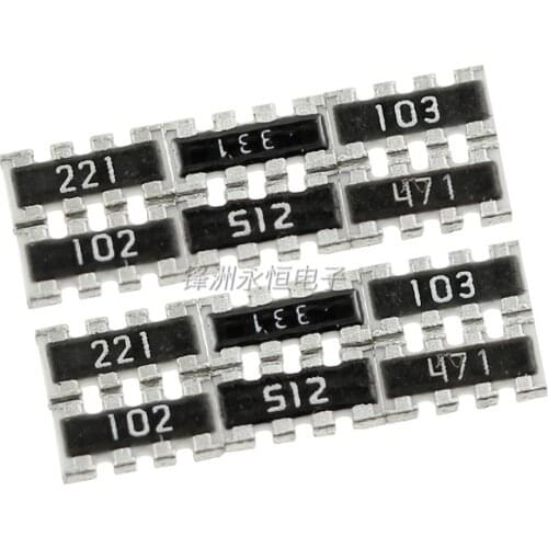 100PCS SMD Exclusion Network Resistor Array 0603*4P 8P4R 100R 1K 10K 4.7K 5.1K 51R 22R 33R 4D03