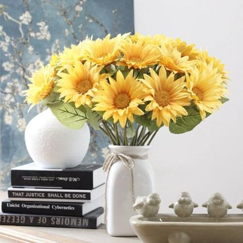 15pcs/lot 2019 new fashion sunflower for home decoration wedding flower diy photography props