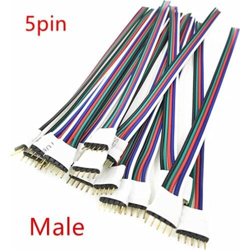 4pin 5pin LED RGB RGBW Strip Light Connector Male & Female plug socket connecting Cable Wire for 5050 RGB RGBW Led Strip light