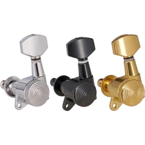 6pcs 6L String Tuning Pegs Locking Tuners Keys Machine Heads for Acoustic Guitar Musical Instruments Replacmeent Parts