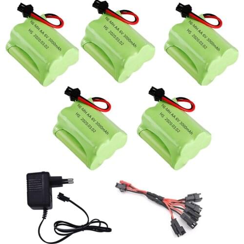 6V 3000mah upgrade 2400mah AA Battery with charger for Remote control car boat ship electric toy High capacity nimh 6.0v 3000mah