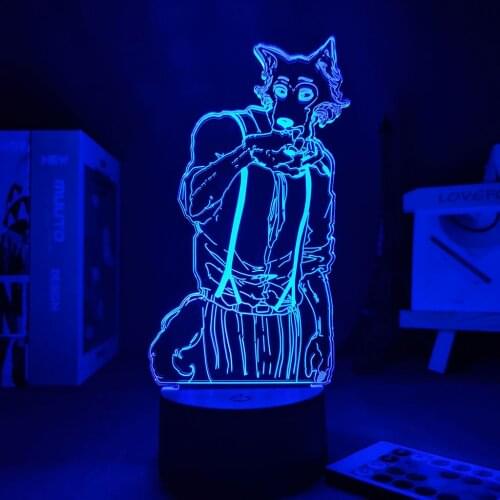 Acrylic 3d Night Lights Legosi Figure for Kids Bedroom Decoration Nightlight Cool Anime Gift USBTable Lamp Beastars Dropshipping