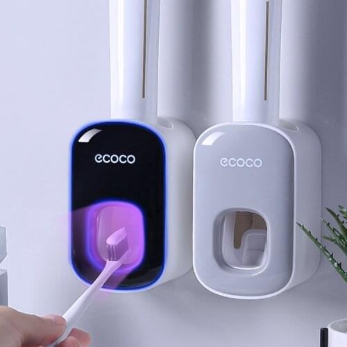 Automatic Toothpaste Dispenser Wall Mounted Stand Home Dust-proof Toothpaste Lazy Dispenser Bathroom Accessories Set Dropship