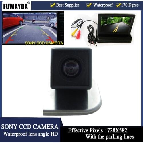 FUWAYDA HD Video Auto Parking 4.3" Foldable Monitor+ LED Reverse SONY CCD Car Camera for Ford 2012 Focus Hatchback / Sedan